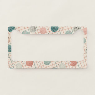 Retro Geometric Circle Mid-Century Abstract (3) License Plate Frame