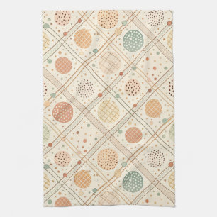 Retro Geometric Circle Mid-Century Abstract Kitchen Towel