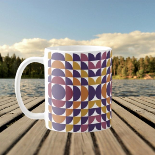 Retro Geometric Circles Classic Mug | Mid-Century  (Creator Uploaded)