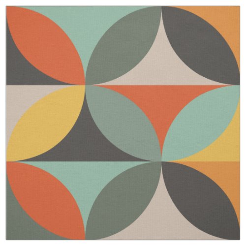 Retro Geometric Circles Fabric