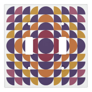 Retro Geometric Circles Light Switch Cover
