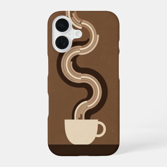 Retro Geometric Coffee Vapor iPhone Case (Back)