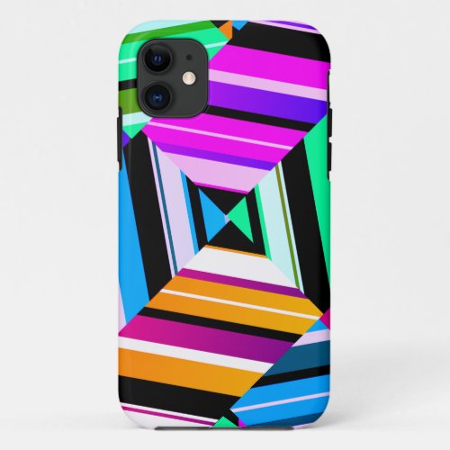 Retro geometric colorful pattern  iPhone 11 case