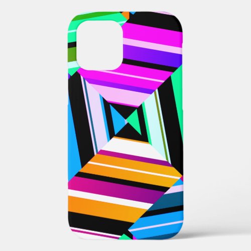 Retro geometric colorful pattern  iPhone 12 case