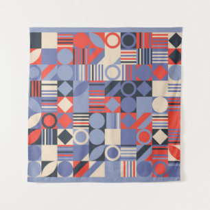Retro geometric covers set. Bauhaus retro design c Tapestry
