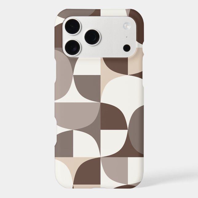 Retro Geometric Curves Pattern - Terra Brown Iphone Case (Back)