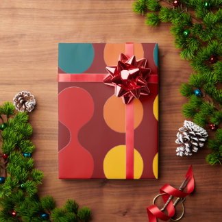 Retro Geometric Cute Mid Century Christmas Pattern Wrapping Paper