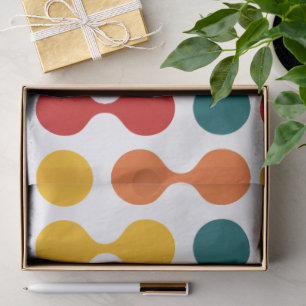 Retro Geometric Cute Mid Century Holiday White Tissue Paper