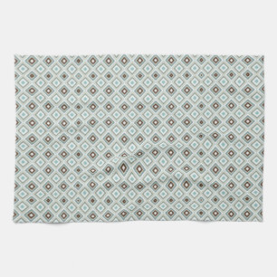 Retro Geometric Diamond Pattern Kitchen Towel