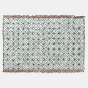 Retro Geometric Diamond Pattern Throw Blanket