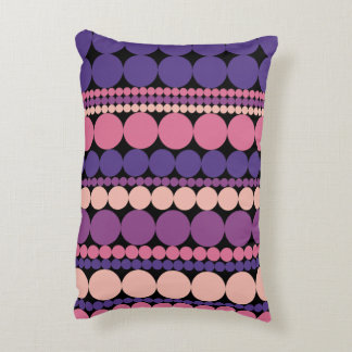 Retro Geometric Dotted Stripes Accent Pillow