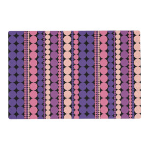Retro Geometric Dotted Stripes Placemat