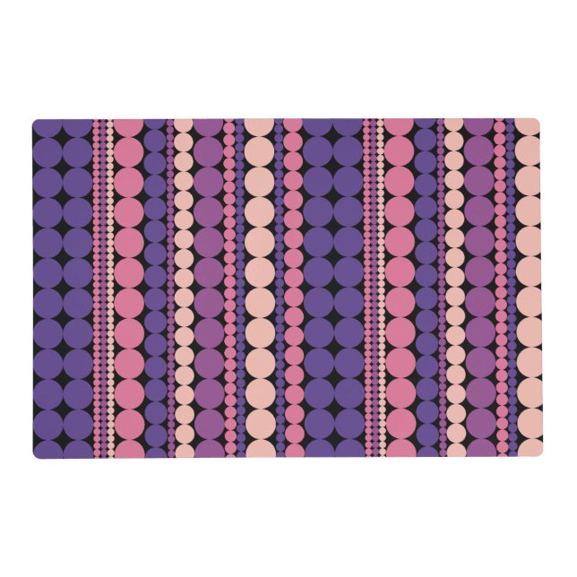 Retro Geometric Dotted Stripes Placemat (Front)