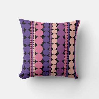 Retro Geometric Dotted Stripes Throw Pillow