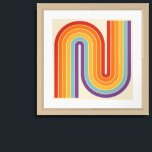 Retro Geometric Double Arch Design Framed Art<br><div class="desc">Colorful Retro Futuristic Mid Century Geometric Double Arch Design.</div>