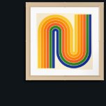Retro Geometric Double Arch Design Framed Art<br><div class="desc">Colorful Retro Futuristic Mid Century Geometric Double Arch Design.</div>