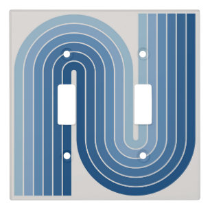 Retro Geometric Double Arch Design Poster Light Switch Cover