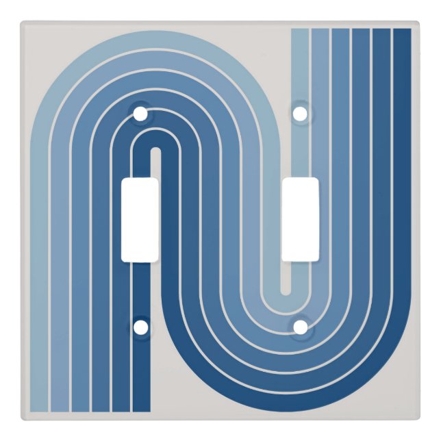 Retro Geometric Double Arch Design Poster Light Switch Cover (Front)