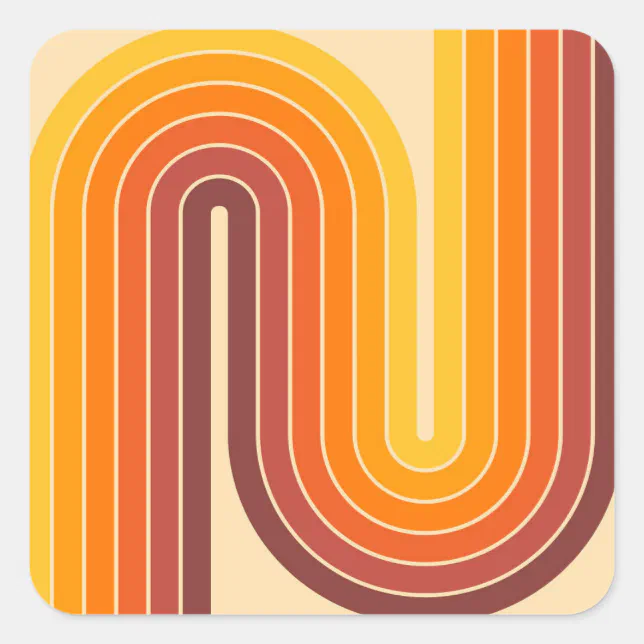 Retro Geometric Double Arch Design Square Sticker | Zazzle