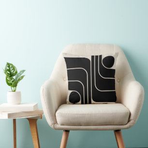 Retro Geometric Double Arch Design Throw Pillow