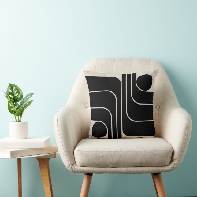 Retro Geometric Double Arch Design Throw Pillow (Chair)