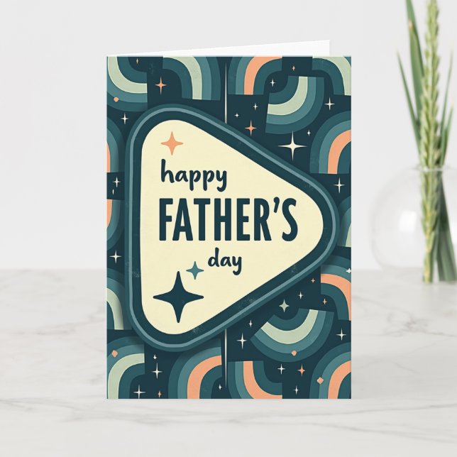 Retro Geometric Fathers Day Card (Front)