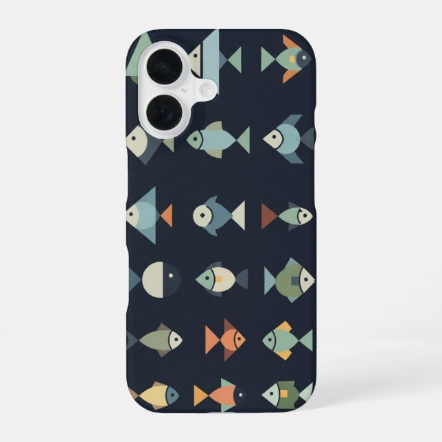 Retro Geometric Fish iPhone Case (Back)