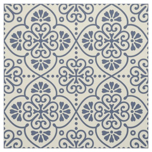 Retro geometric floral ornamental pattern fabric