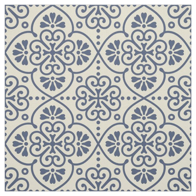 Retro geometric floral ornamental pattern fabric (Swatch)
