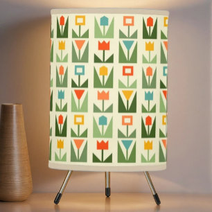 Retro Geometric Floral  Table Lamp