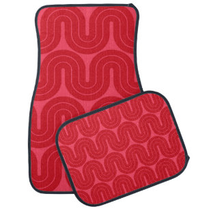 Retro Geometric Gradient Wave Design Car Floor Mat
