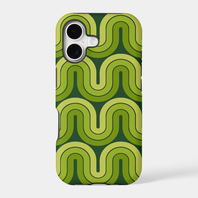 Retro Geometric Gradient Wave Design Iphone Case (Back)