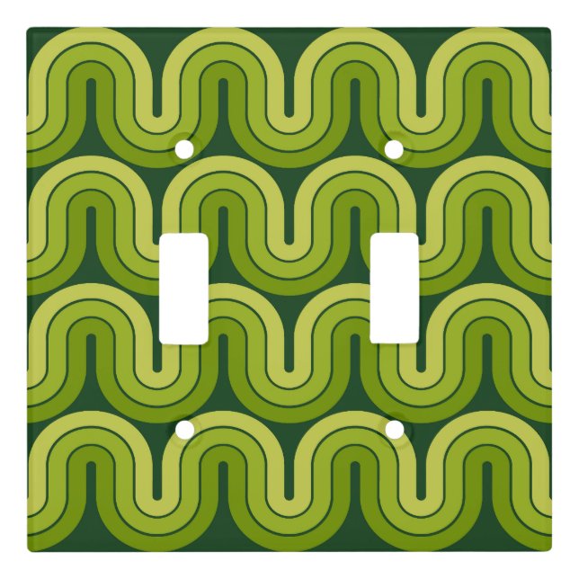 Retro Geometric Gradient Wave Design Light Switch Cover (Front)