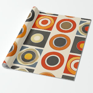 Retro Geometric Grid Wrapping Paper
