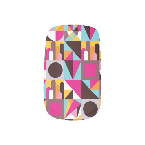 Retro Geometric Hot Pink Wild Pattern Trendy Art Minx Nail Art