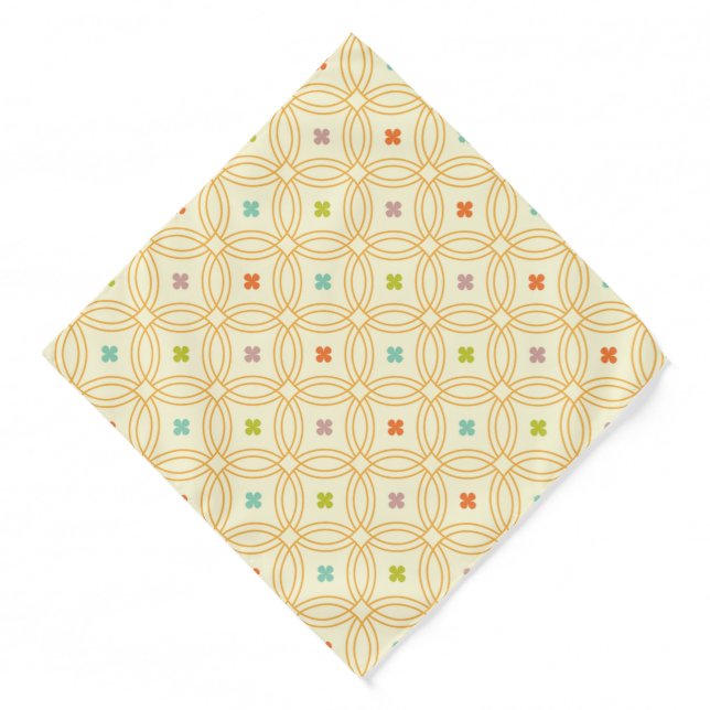 Retro Geometric Interlocking Circle Pattern Bandana (Front)