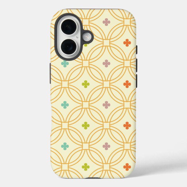 Retro Geometric Interlocking Circle Pattern Case-Mate iPhone Case (Back)