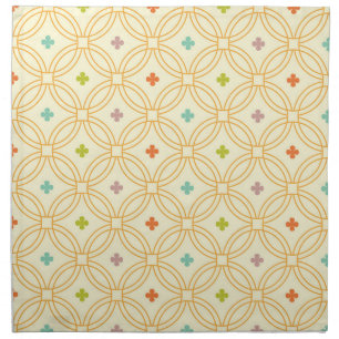 Retro Geometric Interlocking Circle Pattern Cloth Napkin