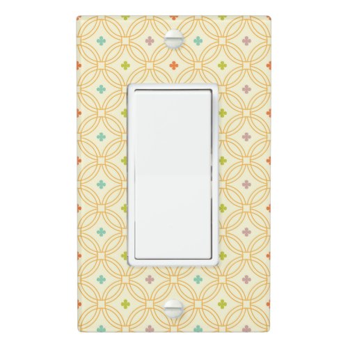 Retro Geometric Interlocking Circle Pattern Light Switch Cover