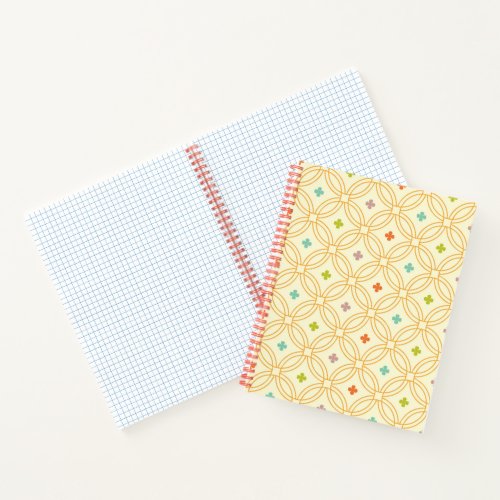 Retro Geometric Interlocking Circle Pattern Notebook