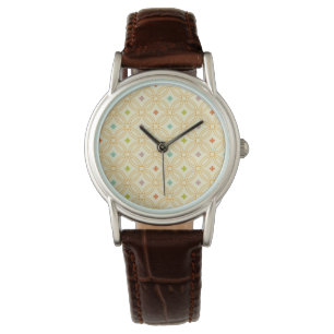 Retro Geometric Interlocking Circle Pattern Watch
