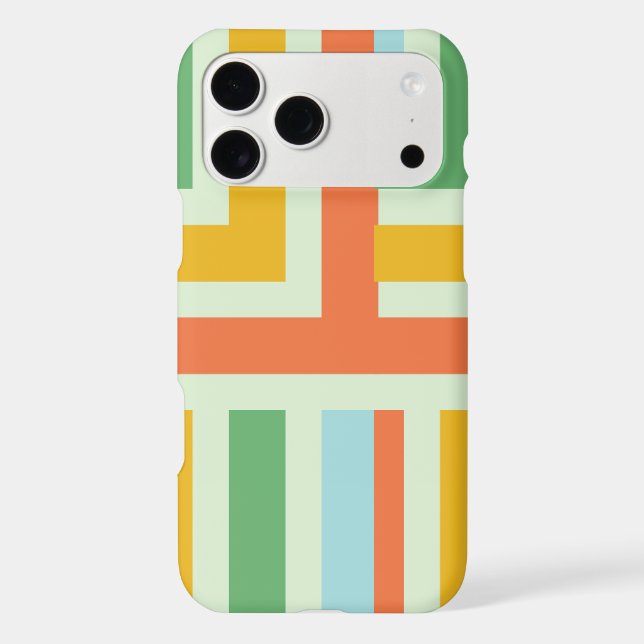 Retro Geometric iPhone Case – Color Block Design i (Back)