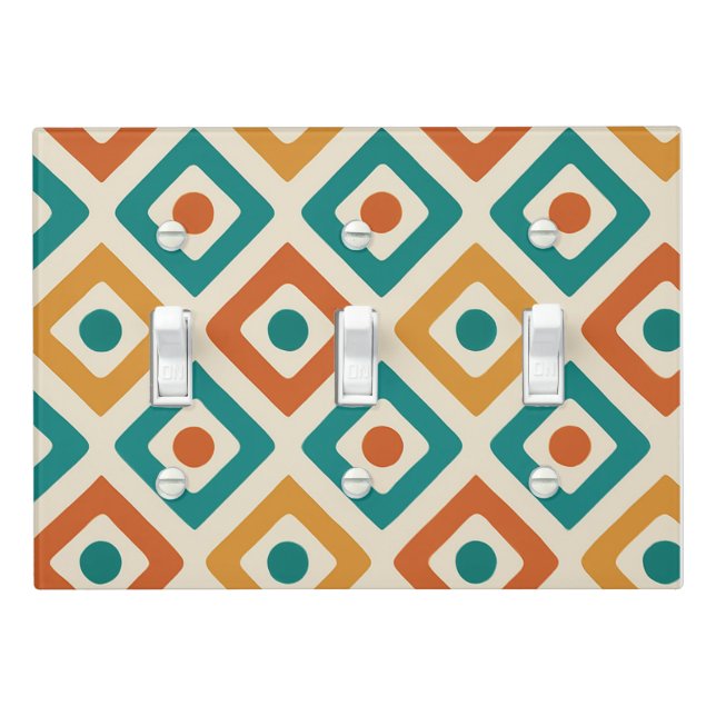 Retro Geometric Light Switch Cover  (In Situ)