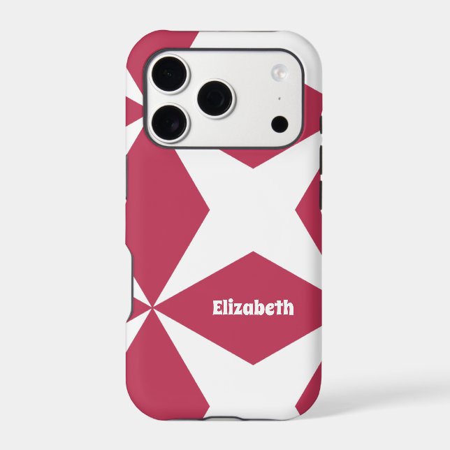 Retro Geometric Magenta Red Pattern  Case-Mate iPhone Case (Back)