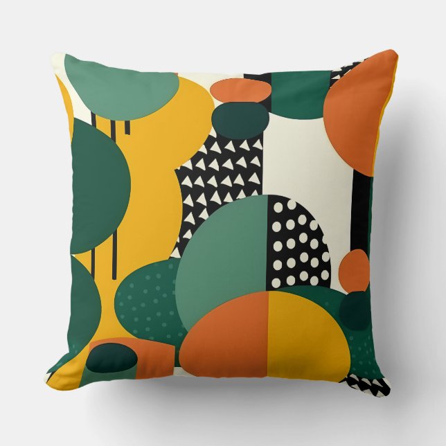 Retro Geometric Memphis Pillow (Front)