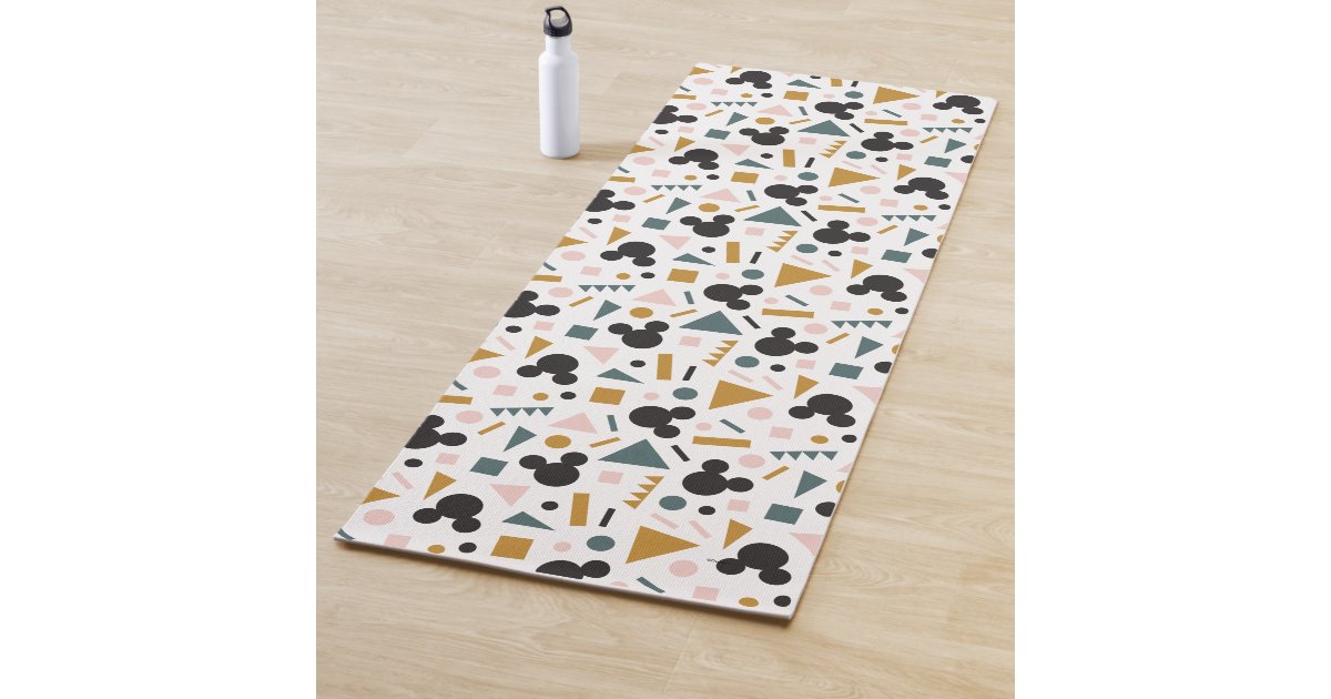Retro Geometric Mickey Mouse Logo Pattern Yoga Mat Zazzle