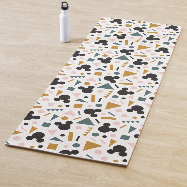 Retro Geometric Mickey Mouse Logo Pattern Yoga Mat Zazzle