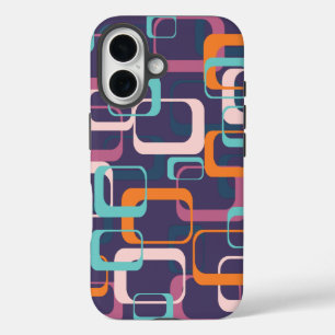 Retro Geometric Mid Century Shapes Art iPhone 16 Case