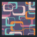Retro Geometric Mid Century Shapes Art Faux Canvas Print<br><div class="desc">A fun retro shapes design in a mid century modern atomic space age style with a purple background that can be customized.</div>