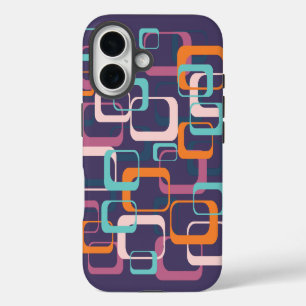 Retro Geometric Mid Century Shapes Art iPhone 16 Case
